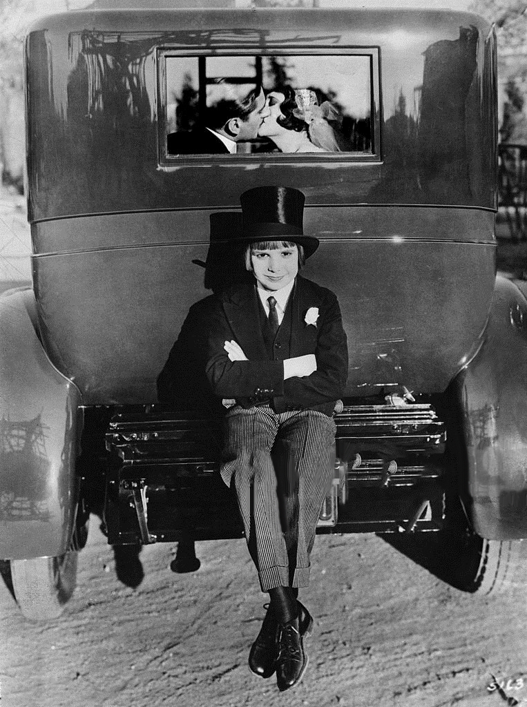 1925. 'Old Clothes' publicity with Jackie Coogan on bumper and Allan Forrest in back seat.