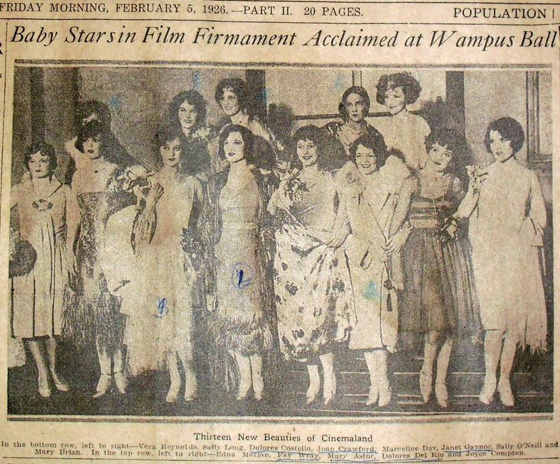 February 1926. With her fellow WAMPUS stars. From the LA Times.