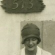 1928. In front of her new house on 513 N. Roxbury Drive. Shot by Ruth Harriet Louise.