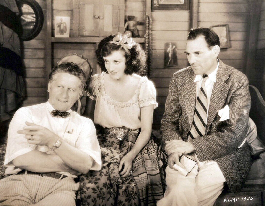 1928. On the set of 'Dream of Love' with director Niblo at left.