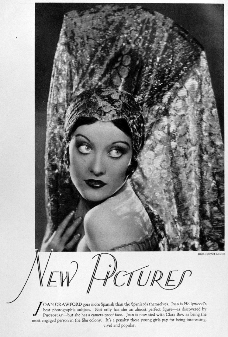 1928. Publicity for 'Tide of Empire' shot by Ruth Harriet Louise. From 'Photoplay.'