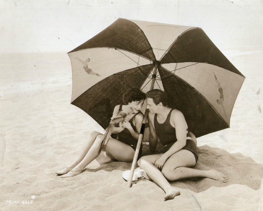 8/22/29. At Catalina Beach with Doug Fairbanks, Jr. Shot by Nickolas Muray.