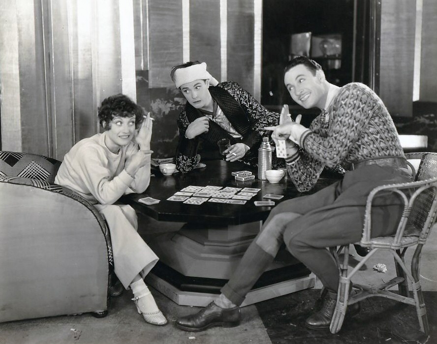 1930. On the set of 'Our Modern Maidens' with Eddie Nugent (center) and Rod La Rocque.