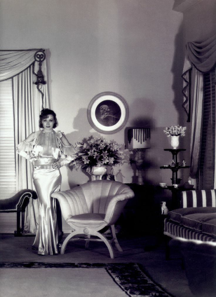 1933. At home. Shot by Hurrell. Furniture by William Haines.