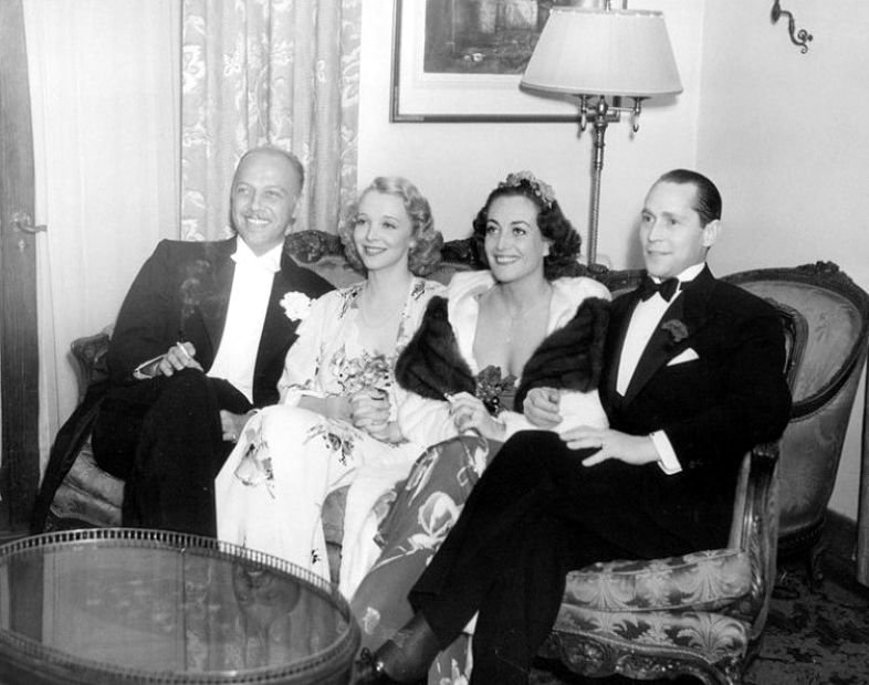 April 19, 1936. At the Beverly Wilshire Mayfair Ball with Mitchell Leisen, Virginia Bruce, and Franchot Tone.