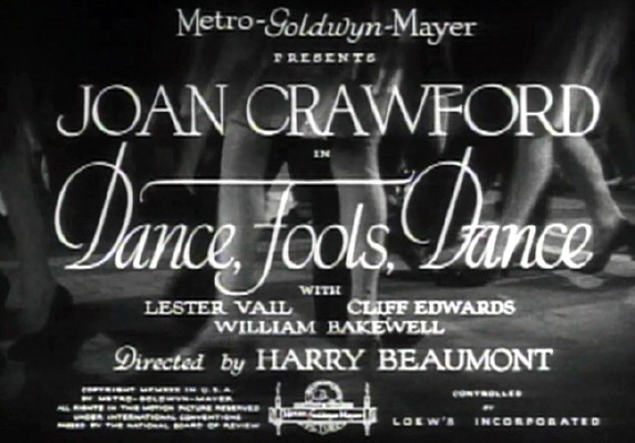 1931. 'Dance, Fools, Dance' title screen shot.