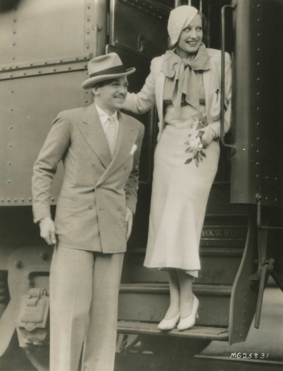 1932. Joan and Doug Fairbanks, Jr., arriving in California after their European 'honeymoon.'