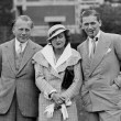 1932. In Chantilly, France, with unknown (left) and husband Doug (right).