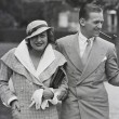 1932. With husband Douglas Fairbanks, Jr., in Chantilly, France.