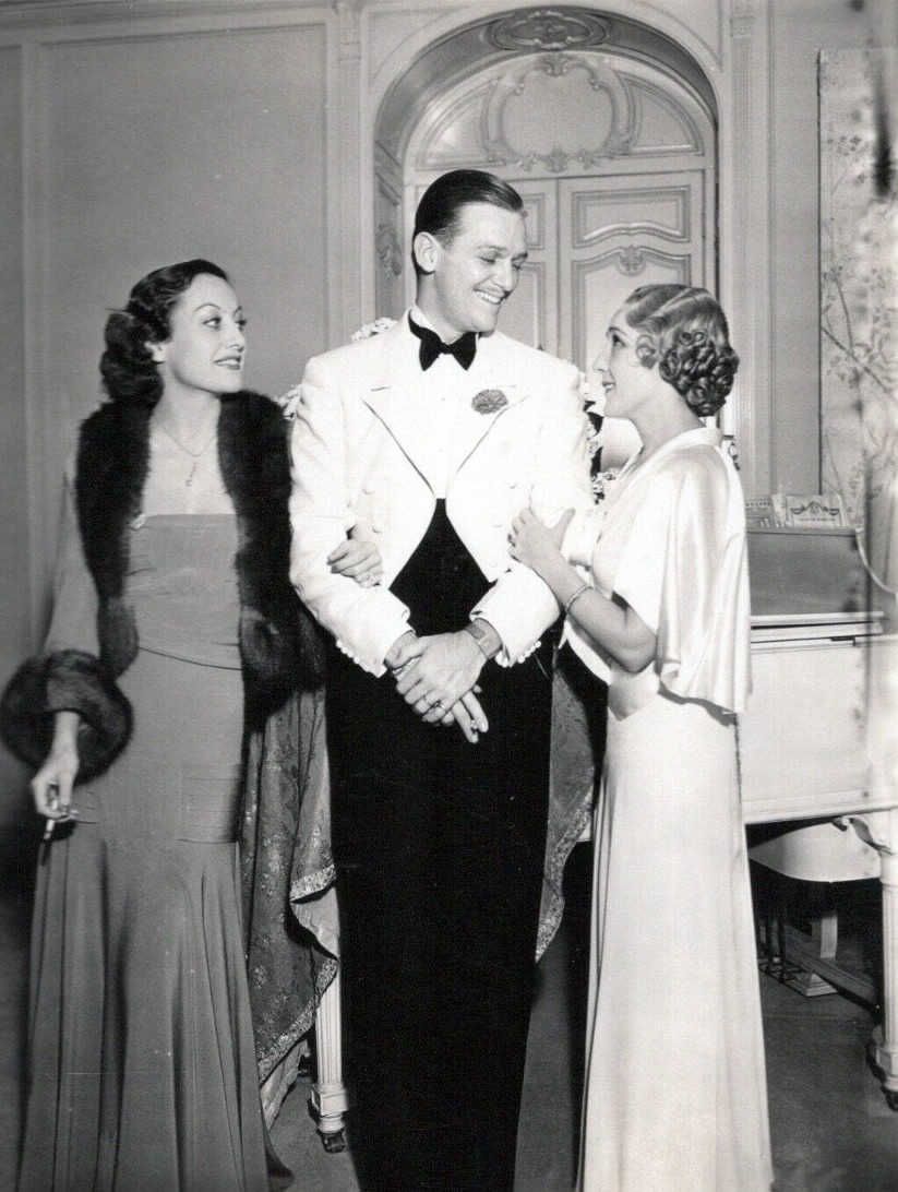 1932. With husband Doug Fairbanks, Jr., and his stepmother Mary Pickford.