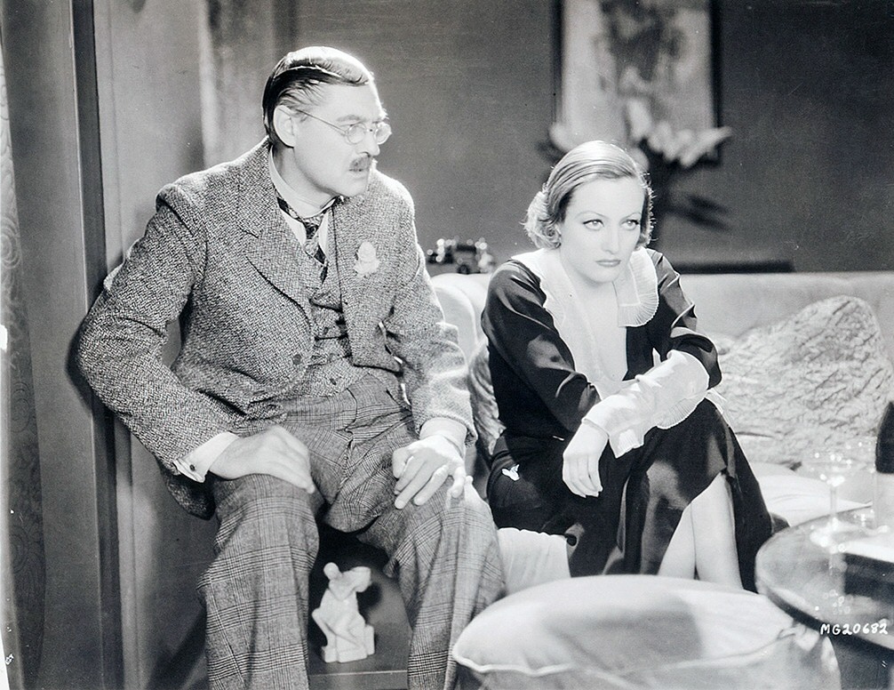 1932. 'Grand Hotel' publicity with Lionel Barrymore.