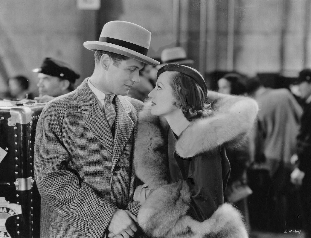 1932. A film still from 'Letty Lynton' with Robert Montgomery.