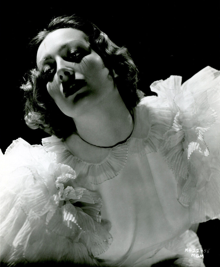 1932. 'Letty Lynton' publicity with dress by Adrian.