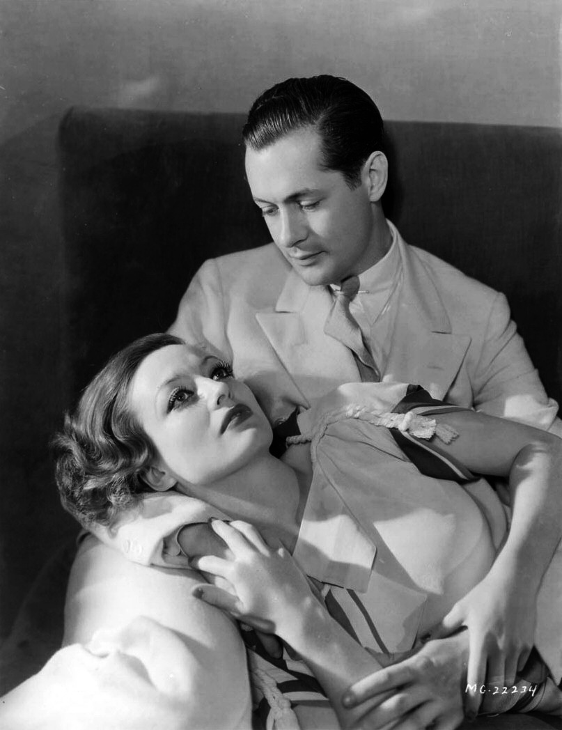 1932. Publicity for 'Letty Lynton' shot by Hurrell. With Robert Montgomery.