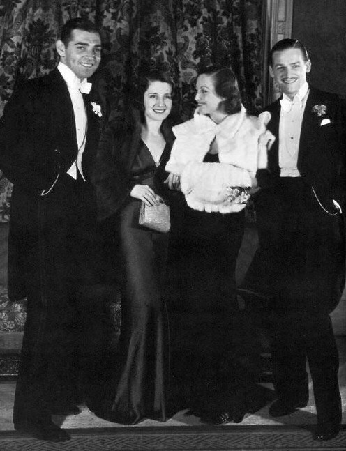 1932. At the Mayfair Club with Gable, Shearer, and husband Doug Jr. (Thanks to Mike O.)