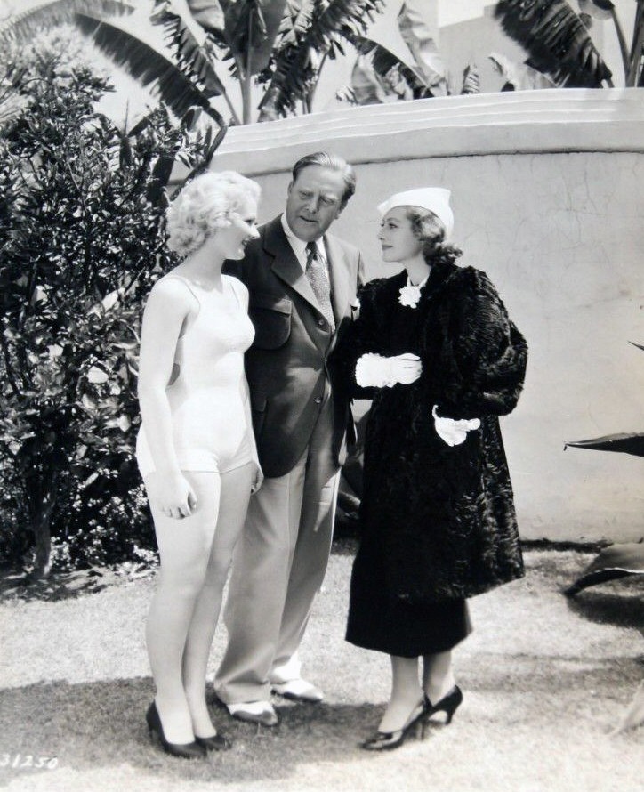 1933. With director Leonard and starlet Anita Thompson, the winner of a chorus-girl part in 'Dancing Lady.'