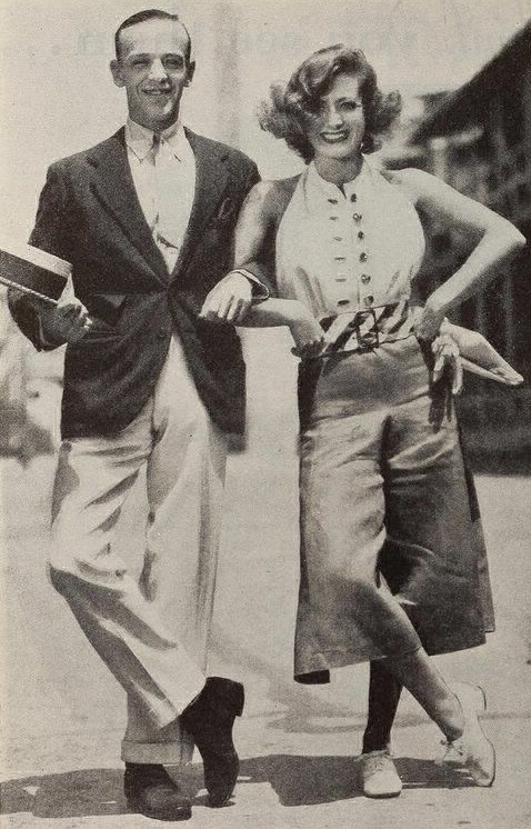 1933 on the set of 'Dancing Lady' with Fred Astaire.
