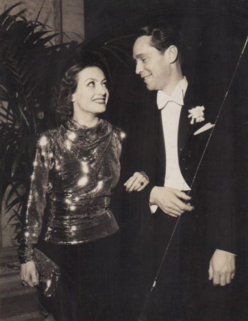 January 1934. At LA's Biltmore Hotel with Franchot Tone.