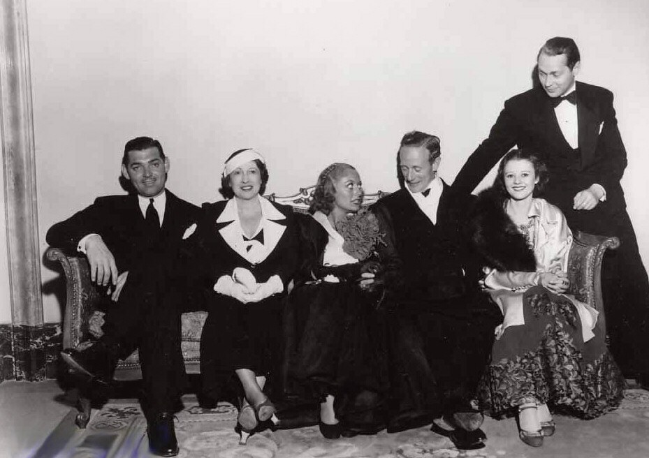 1933. With Clark Gable and wife Ria Langham, Leslie Howard, Heather Angel, and Franchot Tone.