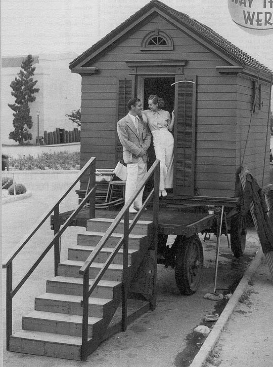 On the set of 'Chained,' with Clark Gable.