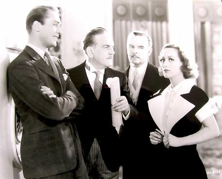 1935. 'I Live My Life' film still. With Brian Aherne, Frank Morgan, and unknown.