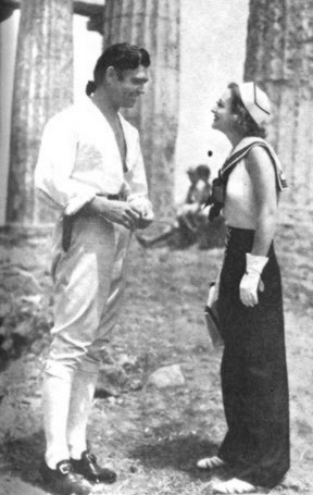1935. Clark Gable visiting the set of 'I Live My Life.' (Thanks to Matt Treadaway.)