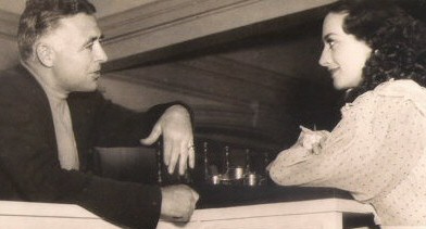 With Clarence Brown on the set of 'Gorgeous Hussy.'