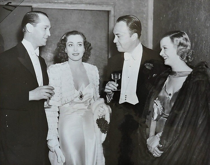 February 1936 at the Biltmore with Franchot Tone, Gene Markey, and Joan Bennett.