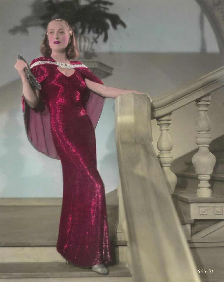 1937. Original colorized publicity for 'The Bride Wore Red.'