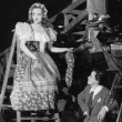 On the 'Bride Wore Red' set with director Dorothy Arzner.