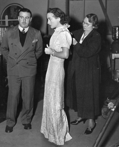 1937. On the set of 'The Last of Mrs. Cheyney.'