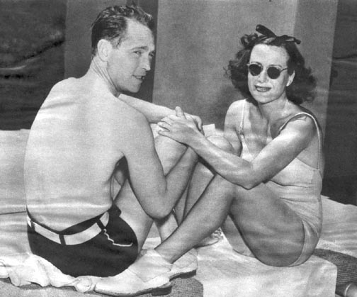 Circa 1937, at home with husband Franchot Tone.