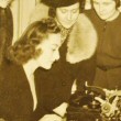 April 1938. At Joan's Waldorf suite with members of the NYC Newspaper Women's Club, gathered for the annual Front Page Ball.