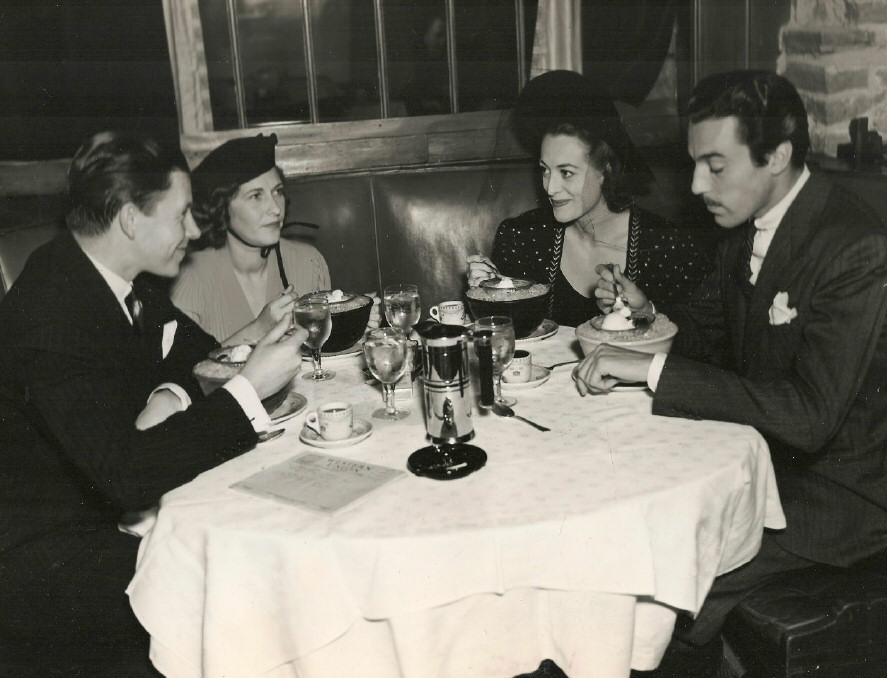 1938 at Cafe LaMaze. With Mr. and Mrs. George Murphy and Cesar Romero.
