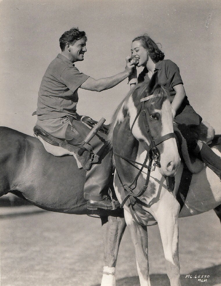 February 1938 at the Santa Monica Polo Club with Spencer Tracy.