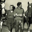 February 1938. At the Santa Monica Polo Club with Spencer Tracy. Photo by William Grimes.