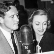 1938. Rehearsing NBC radio show with Spencer Tracy.