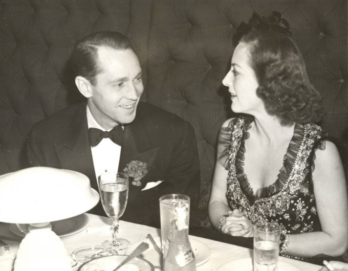 March '39. With Franchot Tone in NYC, celebrating the eve of their divorce.