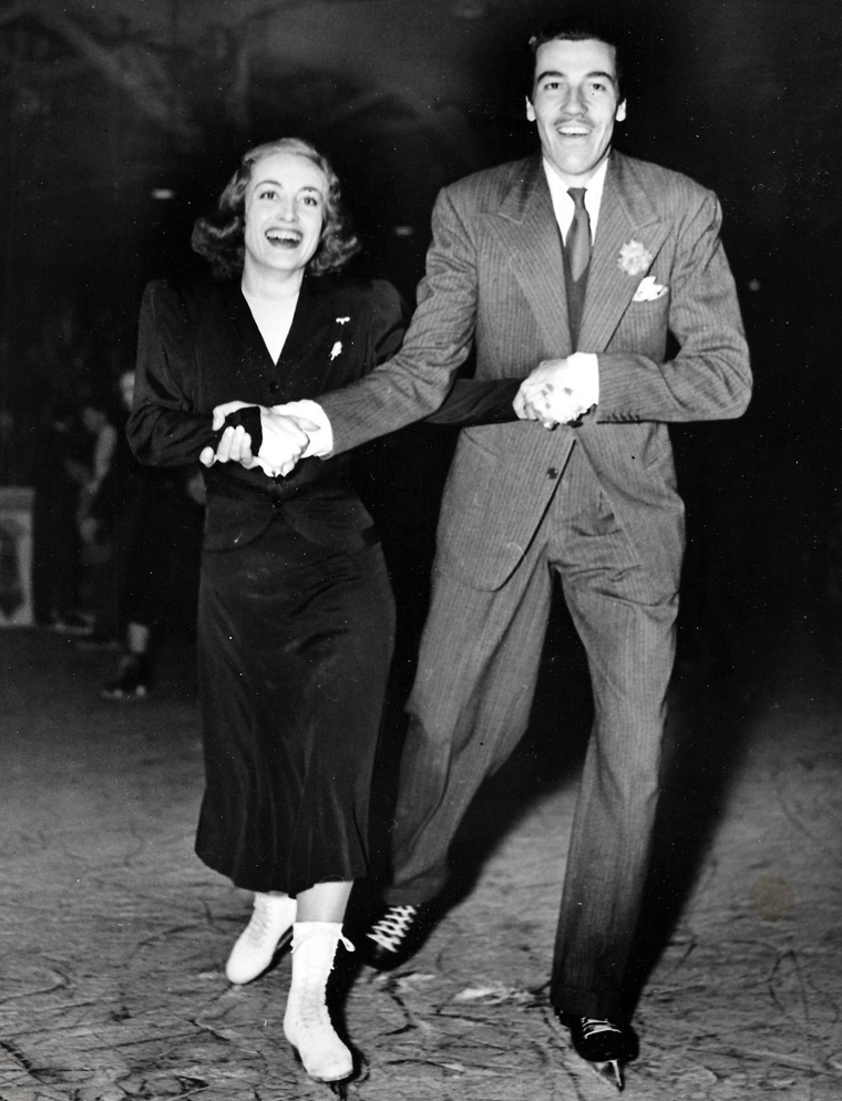 October 1938. On the set of 'Ice Follies' with Cesar Romero.