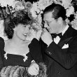 1939. At the premiere of 'The Women' with LB Mayer, Paulette Goddard, George Cukor, and Hunt Stromberg.