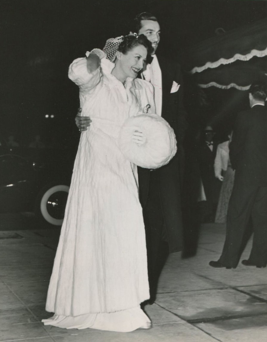 January 1940. At the Hollywood premiere of 'Gone With the Wind,' with Cesar Romero.