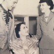 On the set with Fredric March and his wife Florence Eldridge.