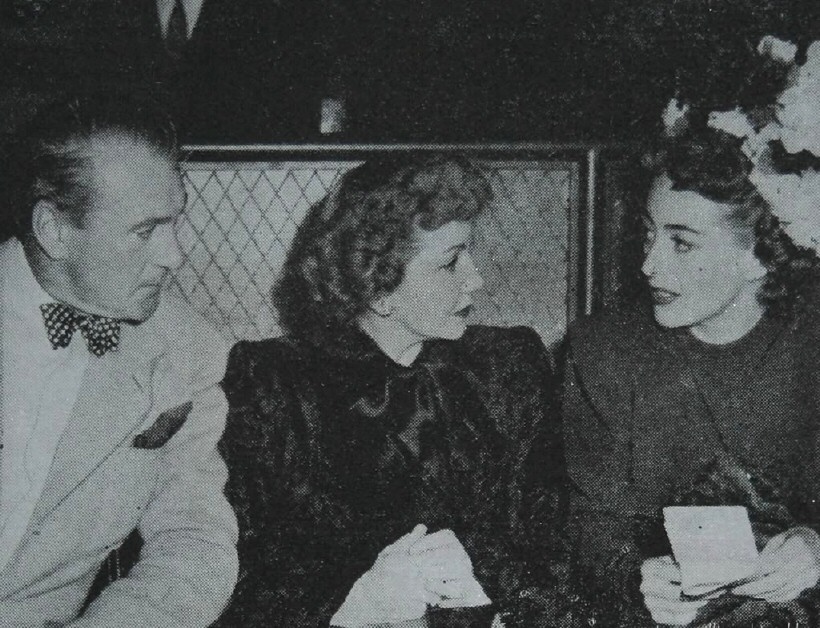 Circa 1948, with Gary Cooper and Claudette Colbert.