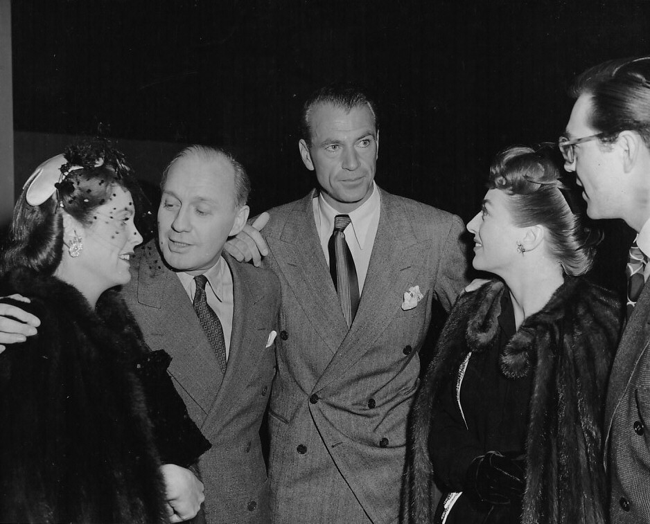 1943. With Rocky Cooper, Jack Benny, Gary Cooper, and Phil Terry.