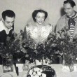 On the set with George Cukor, Fredric March, and 'Just Call Me Susan' cake.