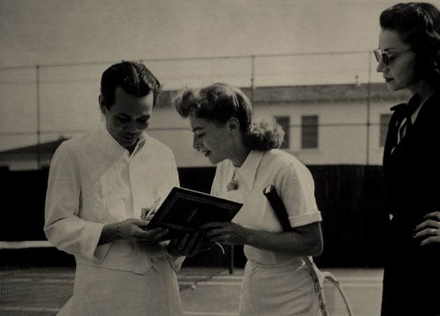 Circa 1945. An autograph for a fan.