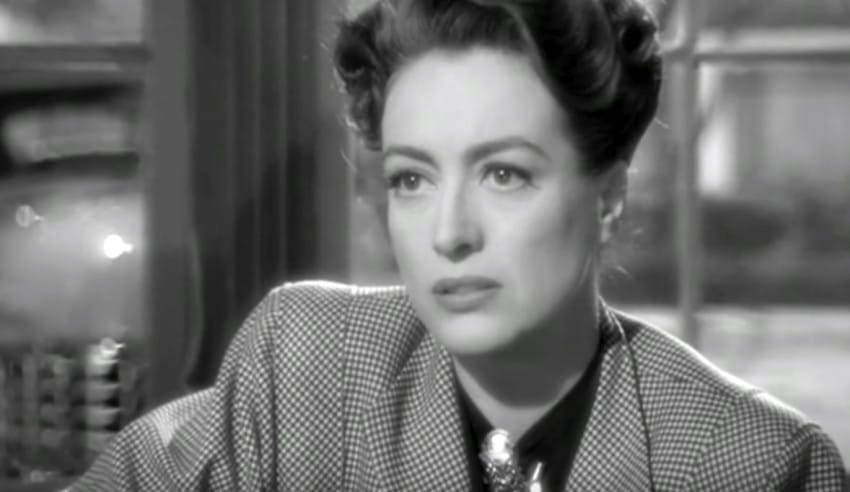1945. A screen shot from 'Mildred Pierce.'