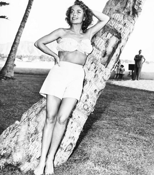 1946 publicity at Waikiki Beach in Hawaii.
