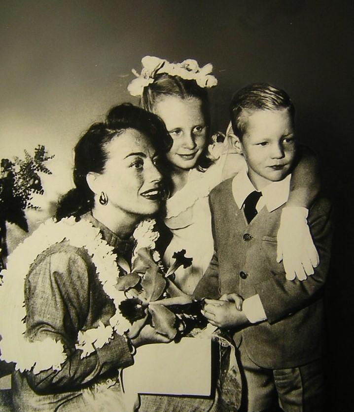 Winter of 1946, with Christina and Christopher at a train station.