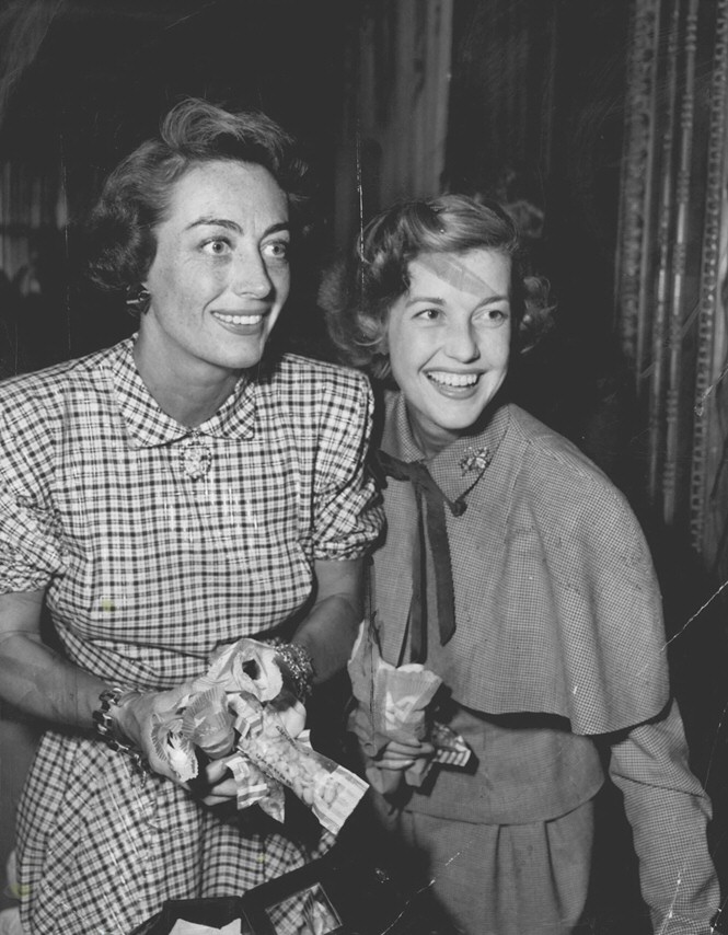 May 1949. With Anita Louise at a kids' party.